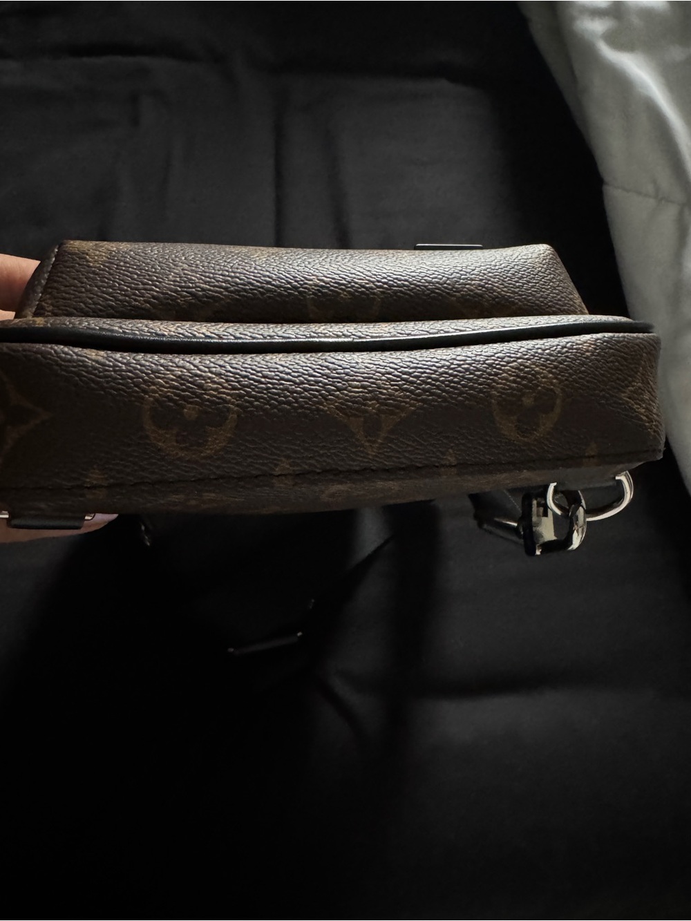 Louis Vuitton Brown & Black Monogram Sling Belt Bag. Like new used twice - Picture 4 of 6